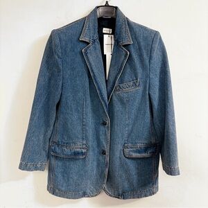 Magda Butrym Blue Denim Blazer Jacket